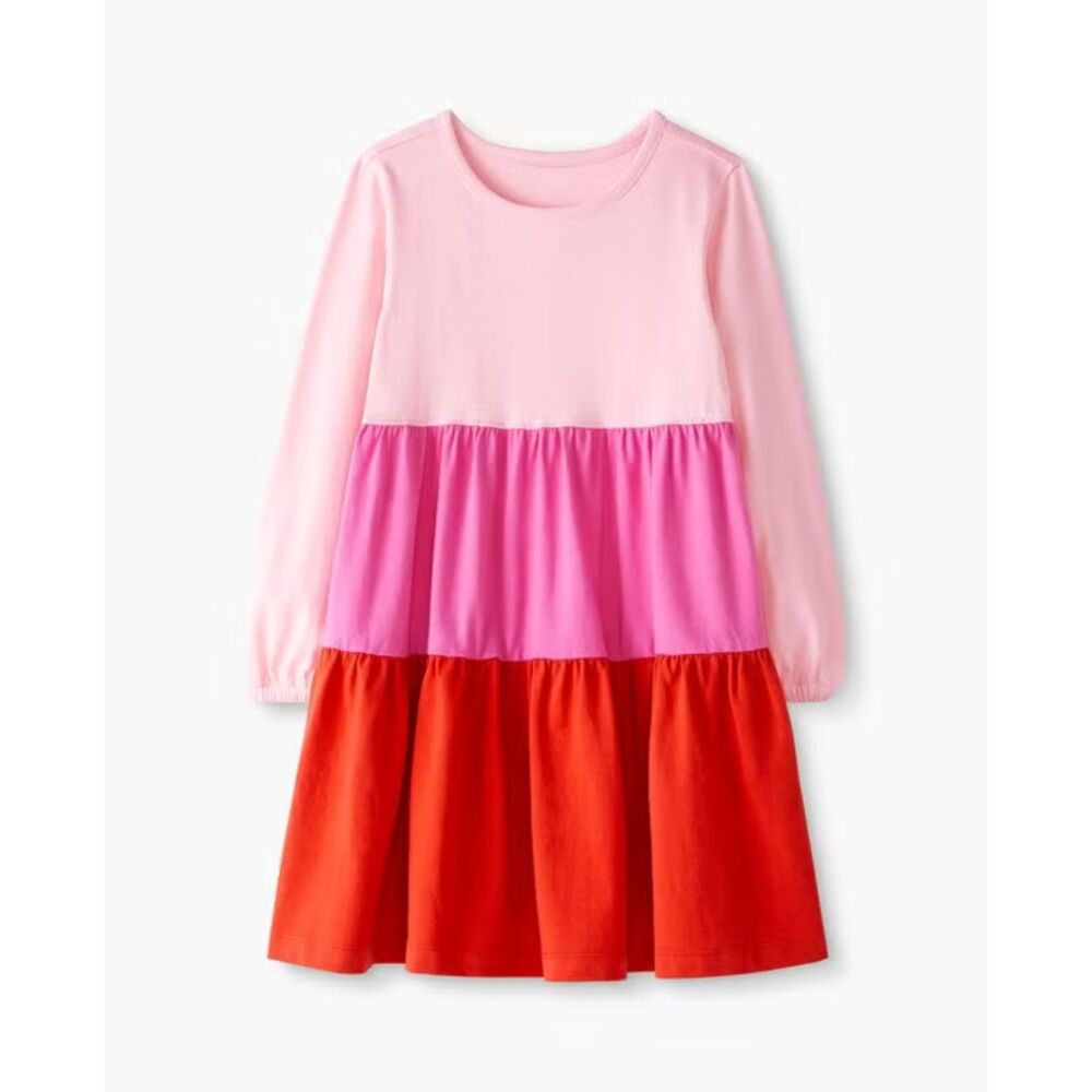 Girls Hanna Andersson Colorblock Twirl Power Dress Pink Multi 150 cm (US 12)
